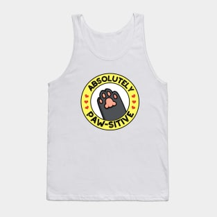 Absolutely Pawsitive Cute Pawprint Animal Pun Tank Top